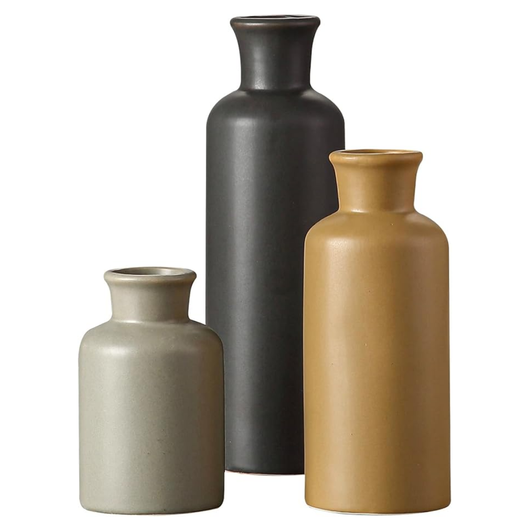 Farmhouse Ceramic Vase Set – 3-Piece Decor | UK Mart